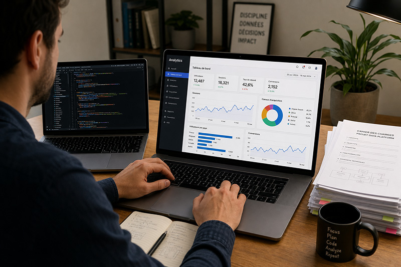 Tableau de bord d'analyse d'usage d'une application SaaS